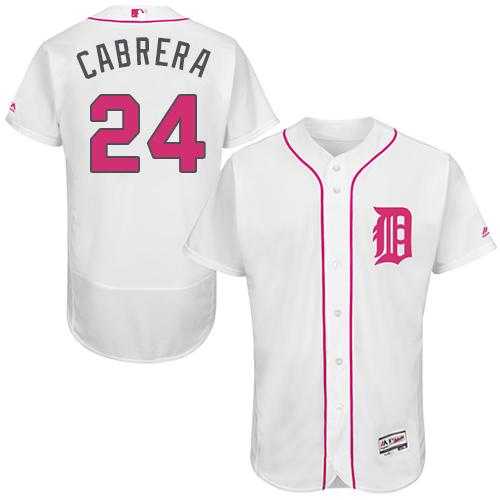 Detroit Tigers #24 Miguel Cabrera White Flexbase Authentic Collection 2016 Mother's Day Stitched Baseball Jersey