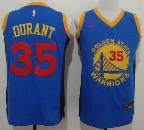 Golden State Warriors #35 Kevin Durant Blue Red No. Fashion Stitched NBA Jersey