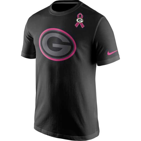 Green Bay Packers Nike Breast Cancer Awareness Team Travel Performance T-Shirt Black