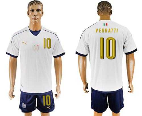 Italy #10 Verratti Away Soccer Country Jersey