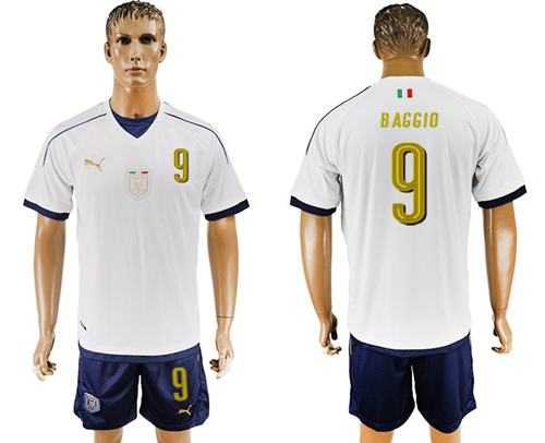 Italy #9 Baggio Away Soccer Country Jersey