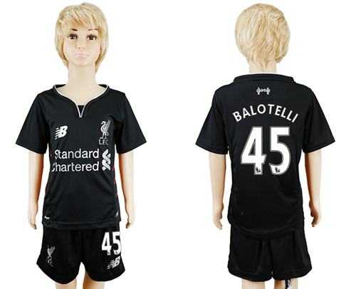 Liverpool #45 Balotelli Away Kid Soccer Club Jersey