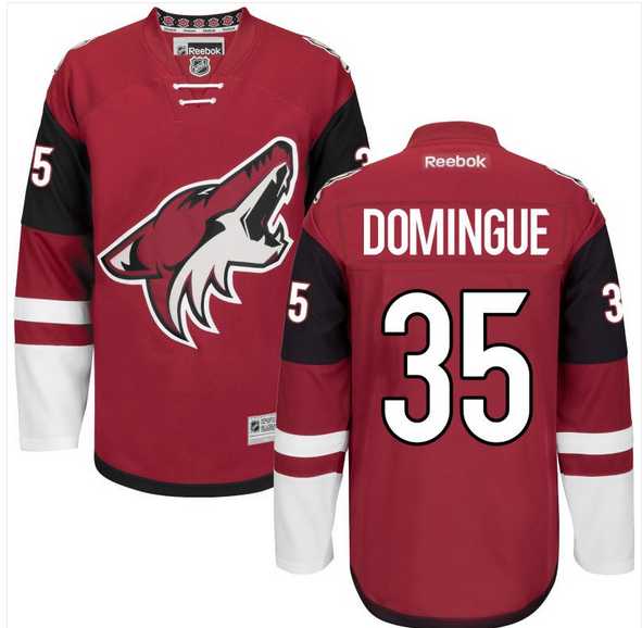 Men's Arizona Coyotes #35 Louis Domingue Red Home Stitched NHL Jersey