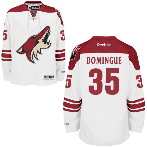 Men's Arizona Coyotes #35 Louis Domingue White Away NHL Jersey