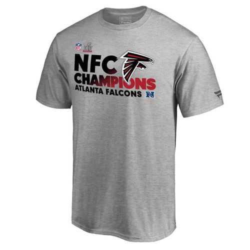 Men's Atlanta Falcons Pro Line by Fanatics Branded Heathered Gray Big & Tall 2016 NFC Conference Champions Trophy Collection Locker Room T-Shirt