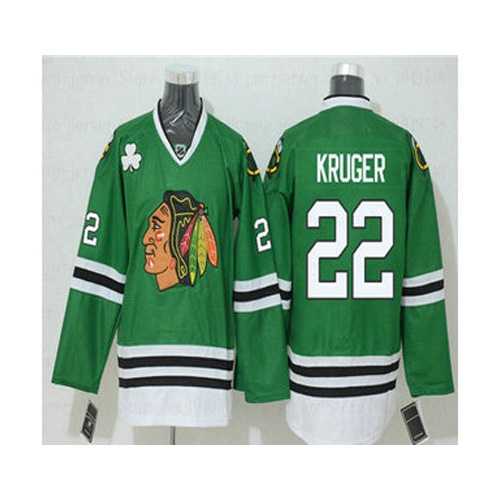 Men's Chicago Blackhawks #22 Marcus Kruger Green Reebok NHL Jersey