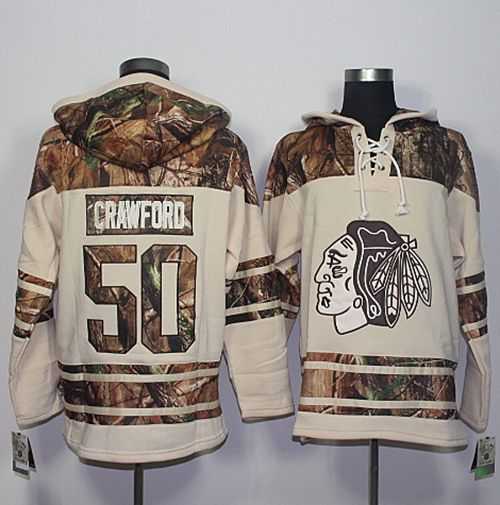 Men's Chicago Blackhawks #50 Corey Crawford Cream Camo Stitched NHL Jersey