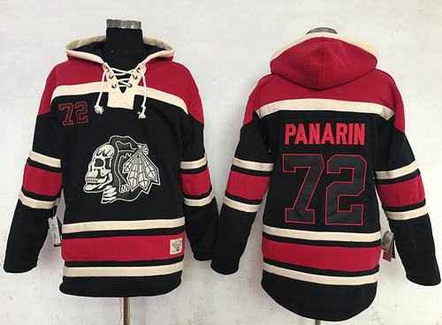 Men's Chicago Blackhawks #72 Artemi Panarin Black Sawyer Hooded Sweatshirt Stitched NHL Jersey