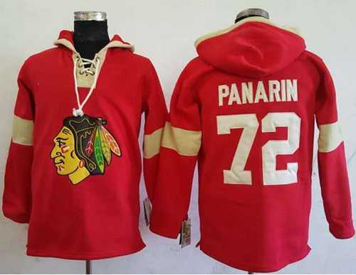 Men's Chicago Blackhawks #72 Artemi Panarin Red Pullover Hoodie Stitched NHL Jersey