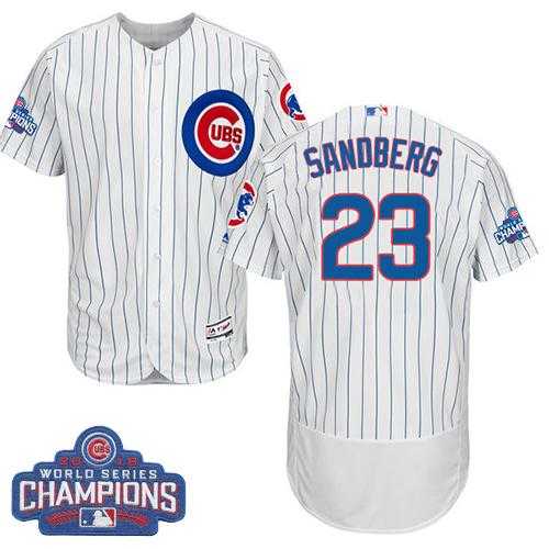 Men's Chicago Cubs #23 Ryne Sandberg White Flexbase Authentic Collection 2016 World Series Champions Stitched Baseball Jersey