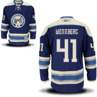 Men's Columbus Blue Jackets #41 Alexander Wennberg Navy Blue Alternate Stitched NHL Jersey