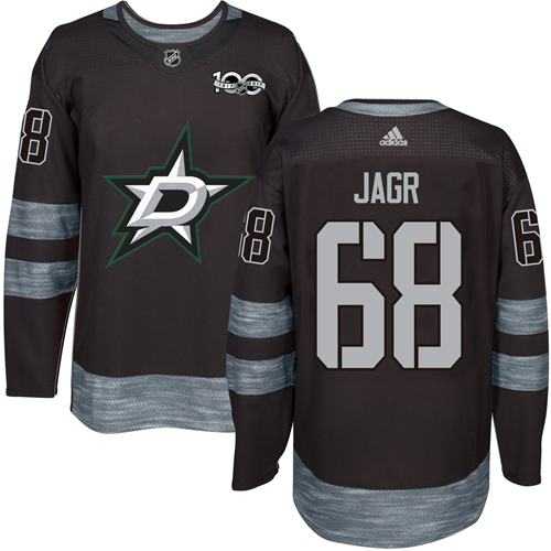 Men's Dallas Stars #68 Jaromir Jagr Black 1917-2017 100th Anniversary Stitched NHL Jersey