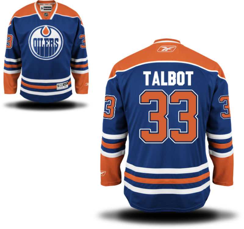 Men's Edmonton Oilers #33 Cam Talbot Royal Blue Home NHL Jersey