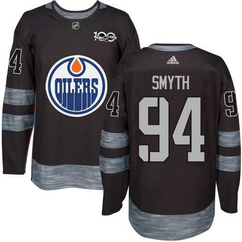 Men's Edmonton Oilers #94 Ryan Smyth Black 1917-2017 100th Anniversary Stitched NHL Jersey