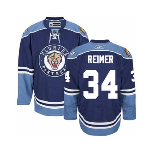 Men's Florida Panthers #34 James Reimer Navy Blue Third NHL Jersey