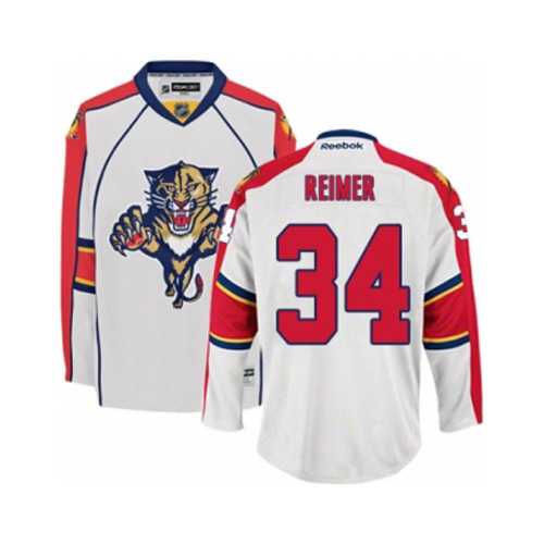 Men's Florida Panthers #34 James Reimer White Away NHL Jersey