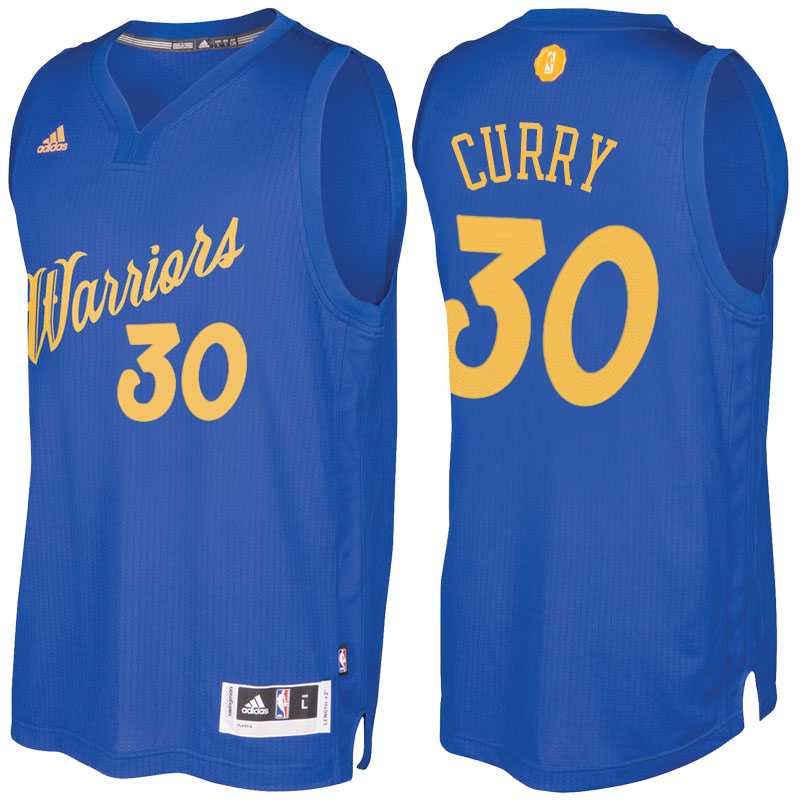 Men's Golden State Warriors #30 Stephen Curry Royal 2016 Christmas Day NBA Swingman Jersey
