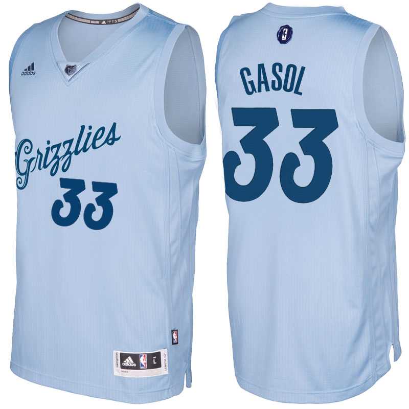 Men's Memphis Grizzlies #33 Marc Gasol Light Blue 2016 Christmas Day NBA Swingman Jersey