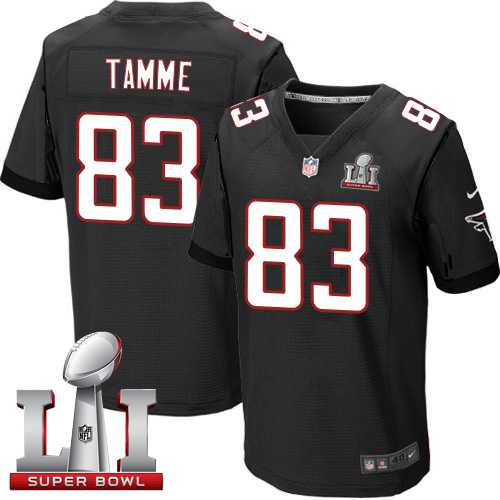 Men's Nike Atlanta Falcons #83 Jacob Tamme Black Alternate Super Bowl LI 51 Stitched NFL Elite Jersey