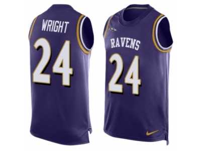 Men's Nike Baltimore Ravens #24 Shareece Wright Limited Purple Player Name & Number Tank Top NFL Jersey