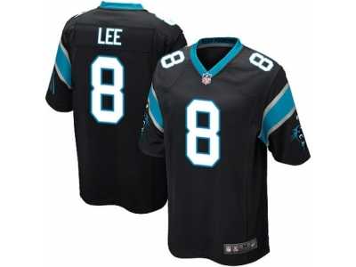Men's Nike Carolina Panthers #8 Andy Lee Game Black Team Color NFL Jersey