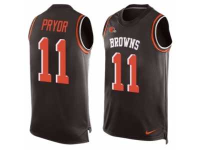 Men's Nike Cleveland Browns #11 Terrelle Pryor Limited Brown Player Name & Number Tank Top NFL Jersey