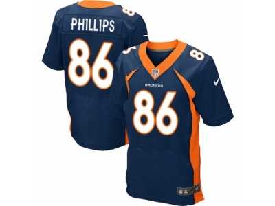 Men's Nike Denver Broncos #86 John Phillips Elite Navy Blue Alternate NFL Jersey