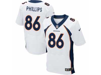 Men's Nike Denver Broncos #86 John Phillips Elite White NFL Jersey