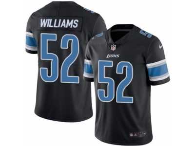 Men's Nike Detroit Lions #52 Antwione Williams Limited Black Rush NFL Jersey