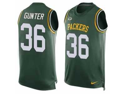 Men's Nike Green Bay Packers #36 LaDarius Gunter Limited Green Player Name & Number Tank Top NFL Jersey