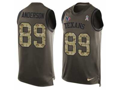 Men's Nike Houston Texans #89 Stephen Anderson Limited Green Salute to Service Tank Top NFL Jersey