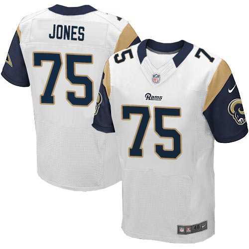 Men's Nike Los Angeles Rams #75 Deacon Jones Elite White NFL Jersey