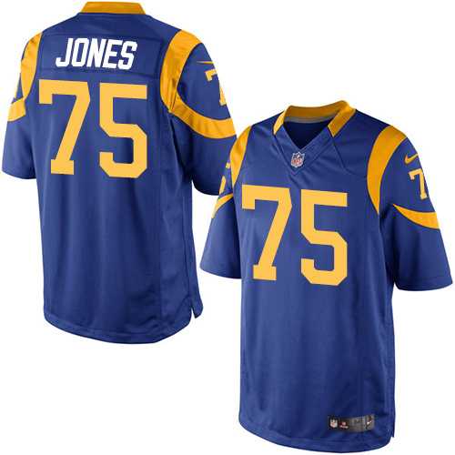 Men's Nike Los Angeles Rams #75 Deacon Jones Limited Royal Blue Alternate NFL Jersey