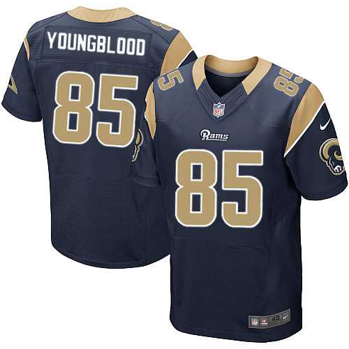 Men's Nike Los Angeles Rams #85 Jack Youngblood Elite Navy Blue Team Color NFL Jersey