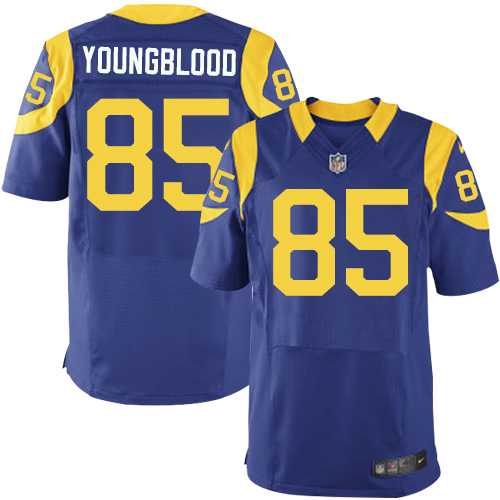 Men's Nike Los Angeles Rams #85 Jack Youngblood Elite Royal Blue Alternate NFL Jersey