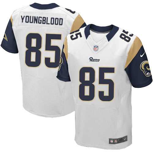 Men's Nike Los Angeles Rams #85 Jack Youngblood Elite White NFL Jersey