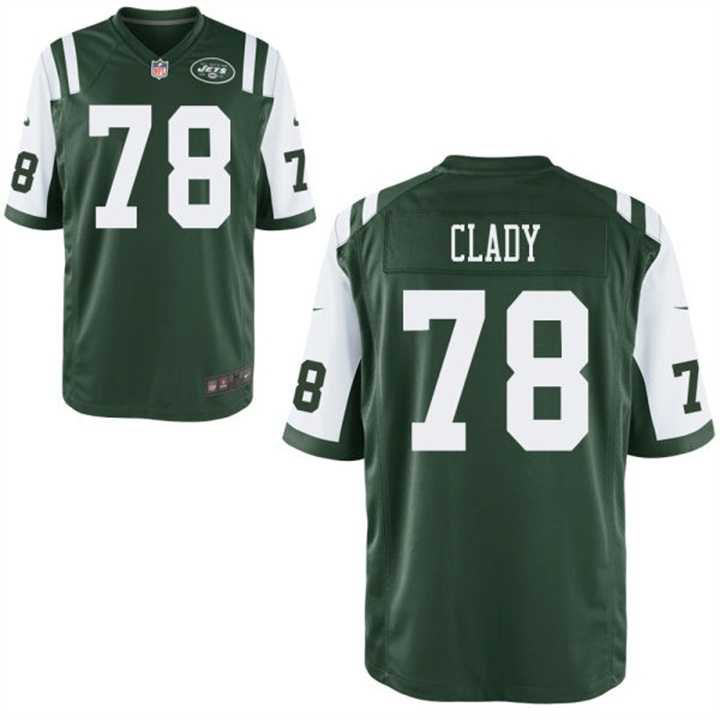 Men's Nike New York Jets #78 Ryan Clady Green Team Color Stitched NFL Game Jersey