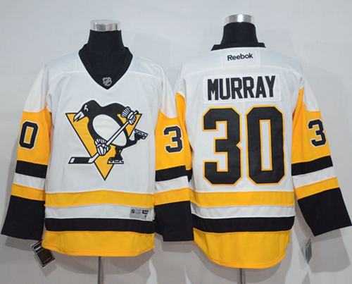 Men's Pittsburgh Penguins #30 Matt Murray White New Away Stitched NHL Jersey