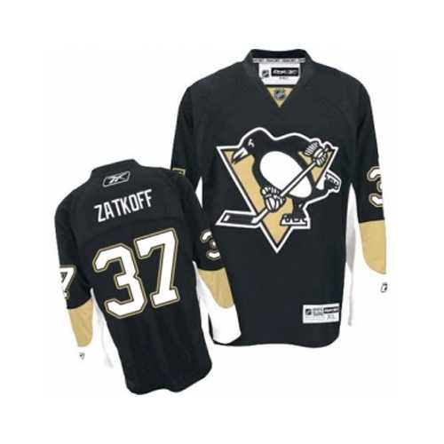 Men's Pittsburgh Penguins #37 Jeff Zatkoff Black Home NHL Jersey