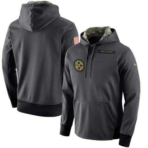 Men's Pittsburgh Steelers Nike Anthracite Salute to Service Player Performance Hoodie