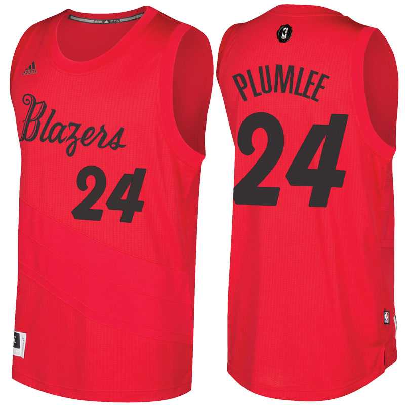 Men's Portland Trail Blazers #24 Mason Plumlee Red 2016 Christmas Day NBA Swingman Jersey