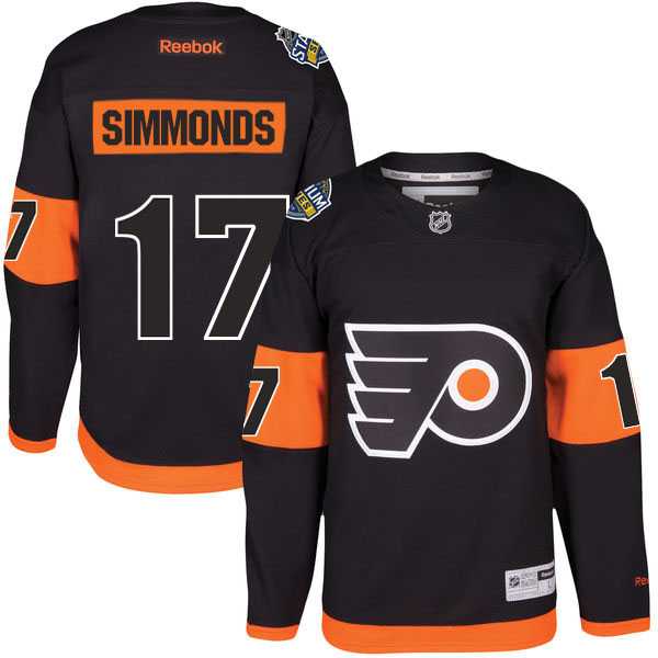 Men's Reebok Philadelphia Flyers #17 Wayne Simmonds Black 2017 Stadium Series Stitched NHL Jersey