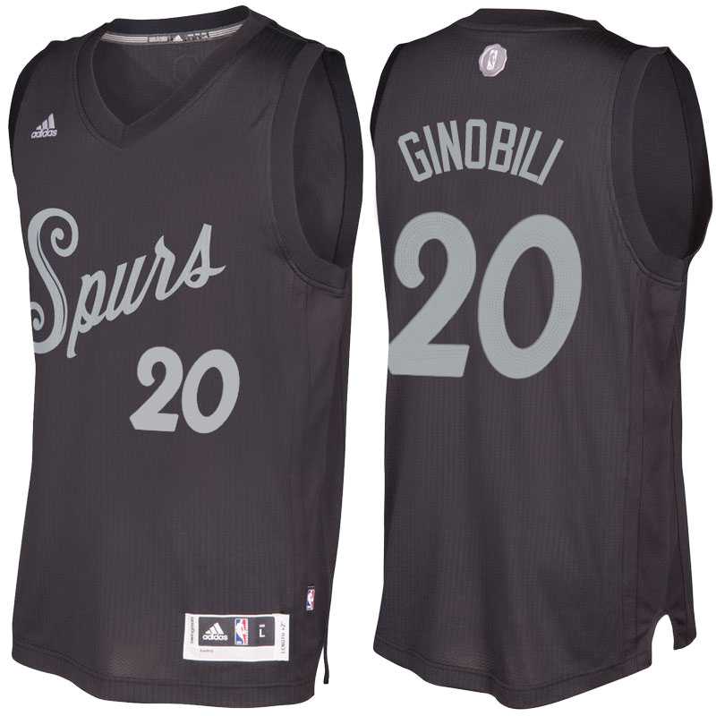Men's San Antonio Spurs #20 Manu Ginobili Black 2016 Christmas Day NBA Swingman Jersey