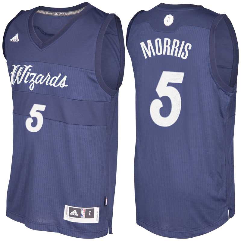 Men's Washington Wizards #5 Markieff Morris Navy Blue 2016 Christmas Day NBA Swingman Jersey