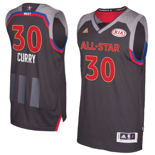 Men's Western Conference #30 Stephen Curry adidas Charcoal 2017 NBA All-Star Game Swingman Jersey