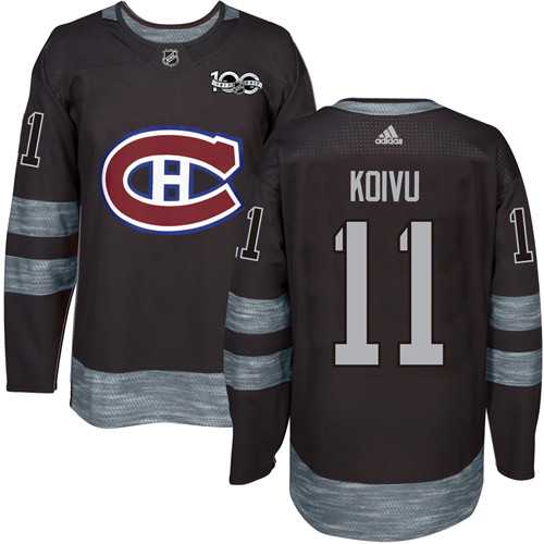 Montreal Canadiens #11 Saku Koivu Black 1917-2017 100th Anniversary Stitched NHL Jersey