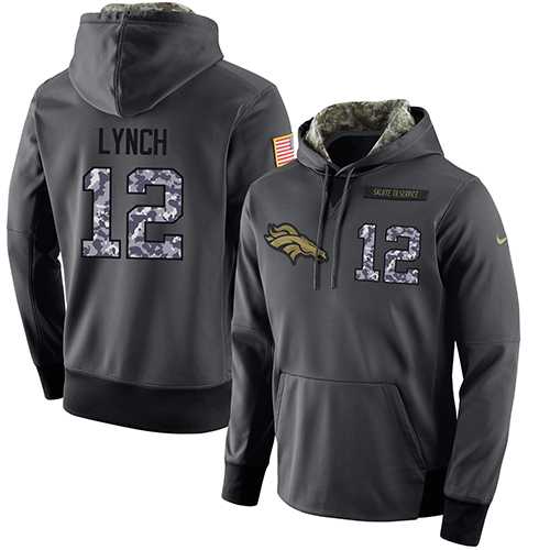 NFL Men's Nike Denver Broncos #12 Paxton Lynch Stitched Black Anthracite Salute to Service Player Performance Hoodie