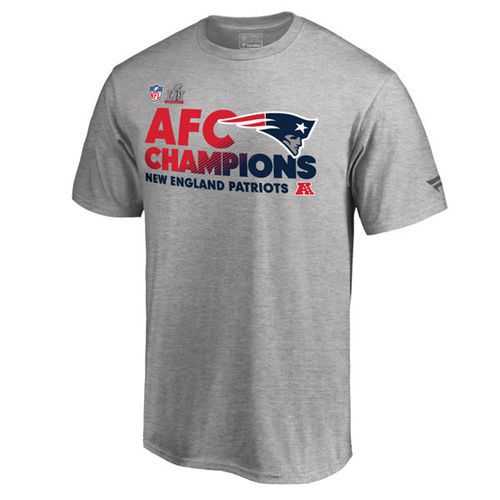 New England Patriots Men's Pro Line by Fanatics Branded Heathered Gray Big & Tall 2016 AFC Conference Champions Trophy Collection Locker Room T-Shirt