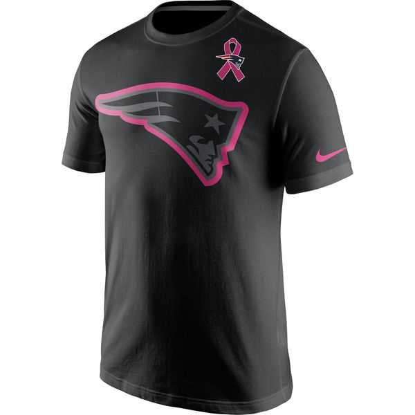 New England Patriots Nike Breast Cancer Awareness Team Travel Performance T-Shirt Black
