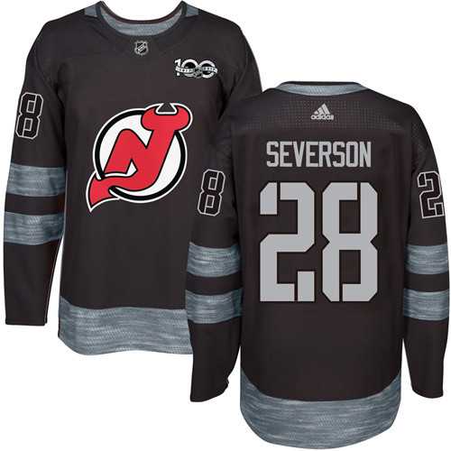 New Jersey Devils #28 Damon Severson Black 1917-2017 100th Anniversary Stitched NHL Jersey